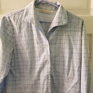 Pale blue/gray check button down